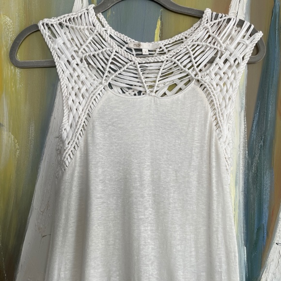 Maje Fire macramé-trimmed linen maxi dress - Picture 3 of 8